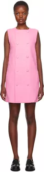 Розовое двубортное мини-платье AMI Paris