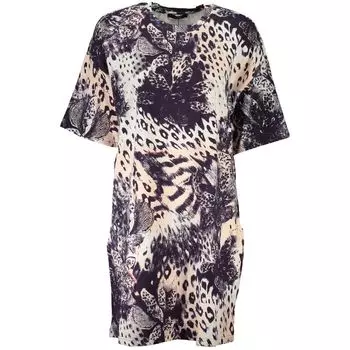 Розовое хлопковое платье cavalli CLASS, розовый