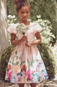 Розовое хлопковое платье Lucia с принтом по краям Angel & Rocket, розовый