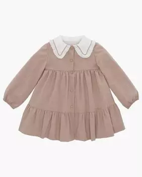 Розовое клетчатое платье для девочки с рубашечным воротником Martn Aranda, лосось