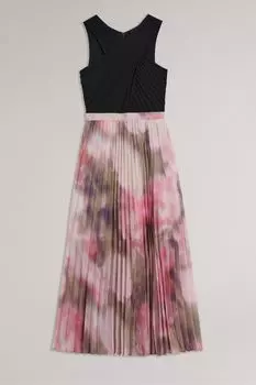 Розовое коралловое платье Loulous со скрещенным передом и вязаным верхом Ted Baker, розовый