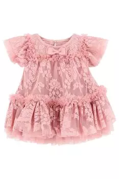 Розовое кружевное детское платье Vida с розами Angels Face, розовый
