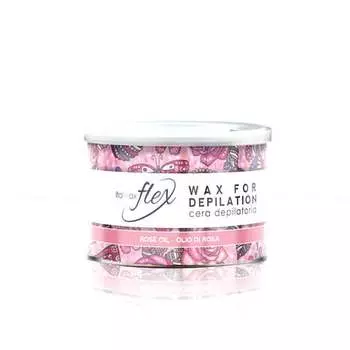 Розовое масло) высокопластичный ароматический воск с диоксидом титана для депиляции в банке 400 мл для депиляции больших участков волос ItalWax Flex Rose Oil (