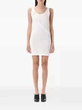 Розовое мини-платье Coperni, белый