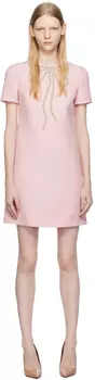 Розовое мини-платье с кристаллами Valentino