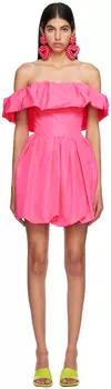 Розовое мини-платье с воздушными шарами MSGM