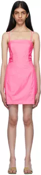 Розовое мини-платье с завязками на спине FRAME