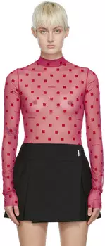Розовое нейлоновое боди Givenchy