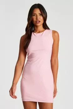 Розовое облегающее мини-платье с отделкой QUIZ Clothing