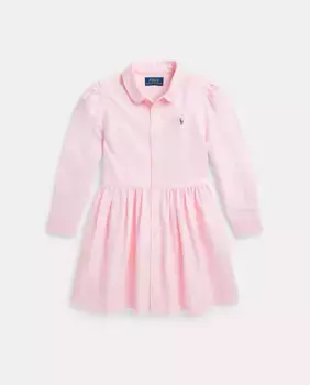 Розовое оксфордское платье для девочки Polo Ralph Lauren, розовый