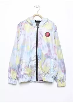 Розовое пальто с капюшоном для девочек стандартного кроя в стиле батик - Reys Grl Funky Rocks, розовый