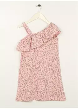 Розовое платье длиной выше колена с бретельками-лодочкой для девочек CORAL GIRL-23 Limon, розовый