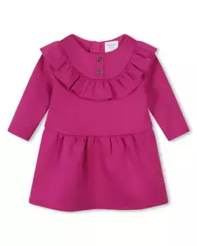 Розовое платье для девочки с длинными рукавами Carrement Beau, розовый