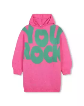 Розовое платье для девочки с капюшоном Billieblush, розовый