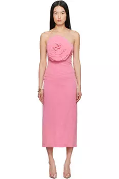 Розовое платье-футляр миди Blumarine