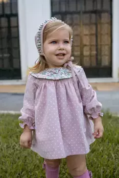 Розовое платье из трех частей Charanga and Cocote в горошек