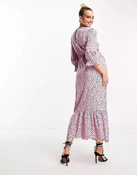 Розовое платье миди Nothing's Child Maternity Selena