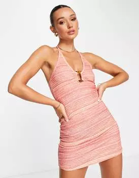 Розовое платье мини ASOS DESIGN с отделкой из панциря черепахи ASOS DESIGN