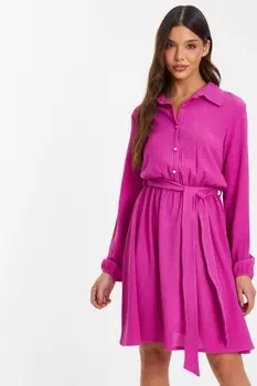 Розовое платье-рубашка мини QUIZ Clothing