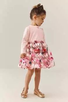 Розовое платье с длинными рукавами и эффектом Бейкера от Ted Baker Baker by Ted Baker, розовый