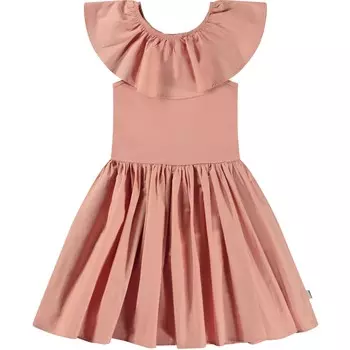 Розовое платье с рюшами из органического хлопка Molo, розовый