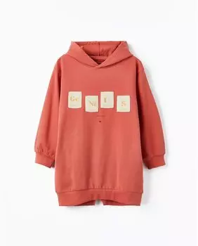 Розовое платье-толстовка для девочки из 100% хлопка Zippy, розовый