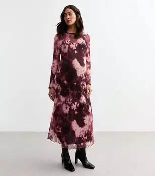 Розовое сетчатое платье миди для беременных New Look, розовый