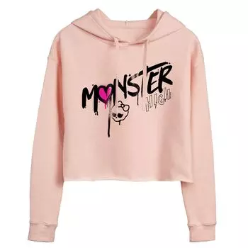 Розовое укороченное худи с графическим рисунком Monster High для юниоров Licensed Character