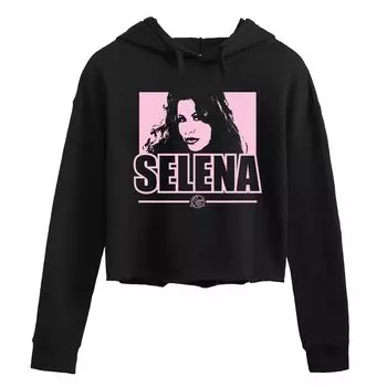 Розовое укороченное худи с рисунком Selena Licensed Character, черный