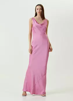 Розовое вечернее платье макси с овальным вырезом Norma Kamali