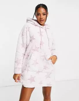 Розовое выбеленное платье борг ASOS DESIGN lounge star