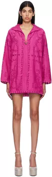 Розовое жаккардовое мини-платье Valentino