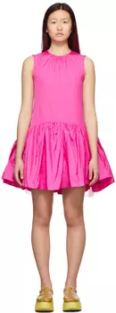 Розовое жаккардовое платье из тафты MSGM