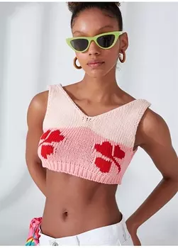 Розовое женское бюстье с рисунком United Colors of Benetton