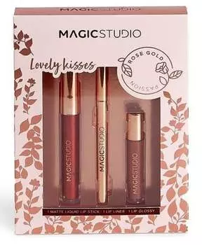 Розовое золото, Набор для макияжа губ, 3 шт. Magic Studio
