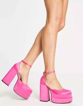 Розовые атласные туфли на платформе Steve Madden Charlize