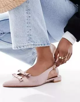 Розовые балетки с бантом ASOS Lesson