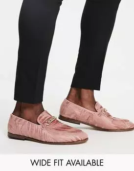 Розовые бархатные лоферы ASOS DESIGN