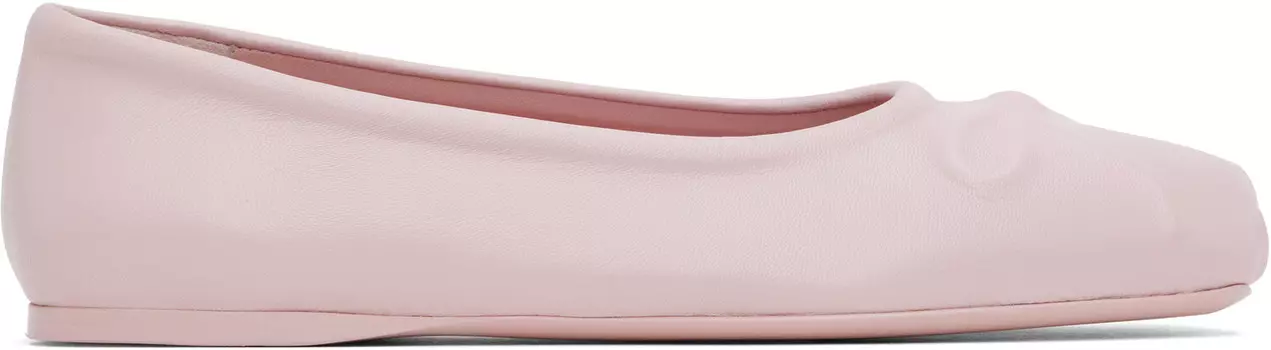 Розовые бесшовные балетки с маленьким бантом Marni, Antique rose