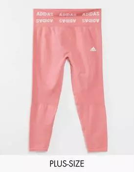 Розовые бесшовные леггинсы adidas Training Plus Aeroknit