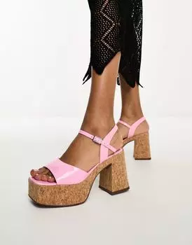 Розовые босоножки на средней платформе ASOS DESIGN Hamil