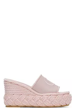 Розовые босоножки-слайды VLogo Torchon Wedge Valentino Garavani