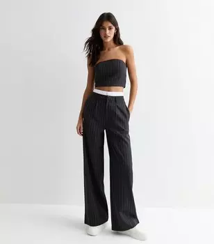 Розовые боксеры в ванильно-серую полоску с талией Pink Vanilla, серый