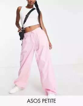 Розовые брюки карго ASOS DESIGN Petite с парашютом