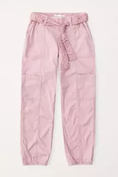 Розовые брюки-карго в стиле милитари Abercrombie & Fitch, розовый
