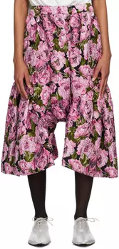 Розовые брюки с цветочным принтом Comme des Garçons