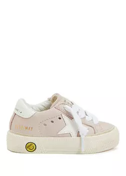 Розовые детские кожаные кроссовки May для девочек Golden Goose, белый