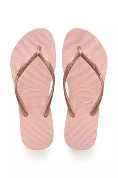 Розовые детские шлепанцы узкого кроя Havaianas, розовый