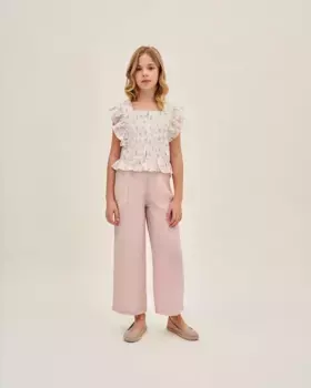 Розовые фактурные брюки для девочки Dadati, розовый