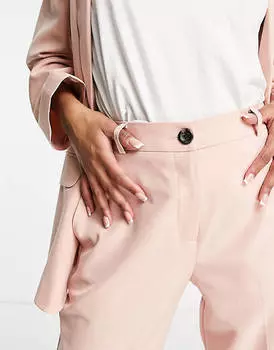 Розовые костюмные брюки комбинированного цвета ASOS DESIGN Petite